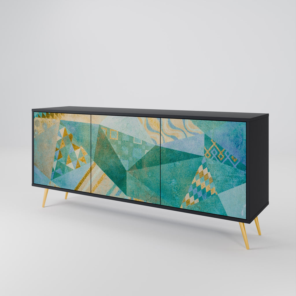SPECTRUM SPLENDOR 3-türiges Sideboard in Schwarz