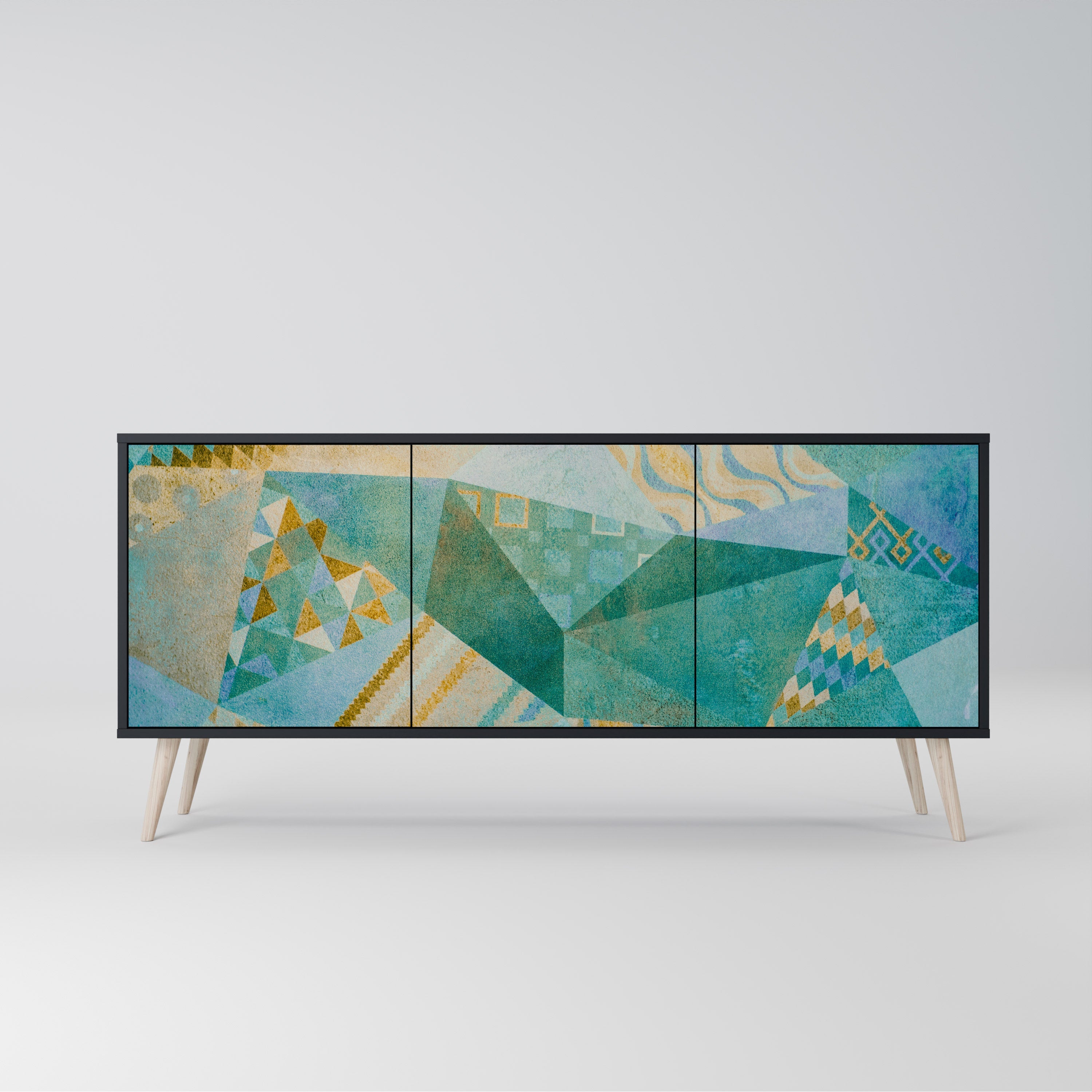 SPECTRUM SPLENDOR 3-türiges Sideboard in Schwarz