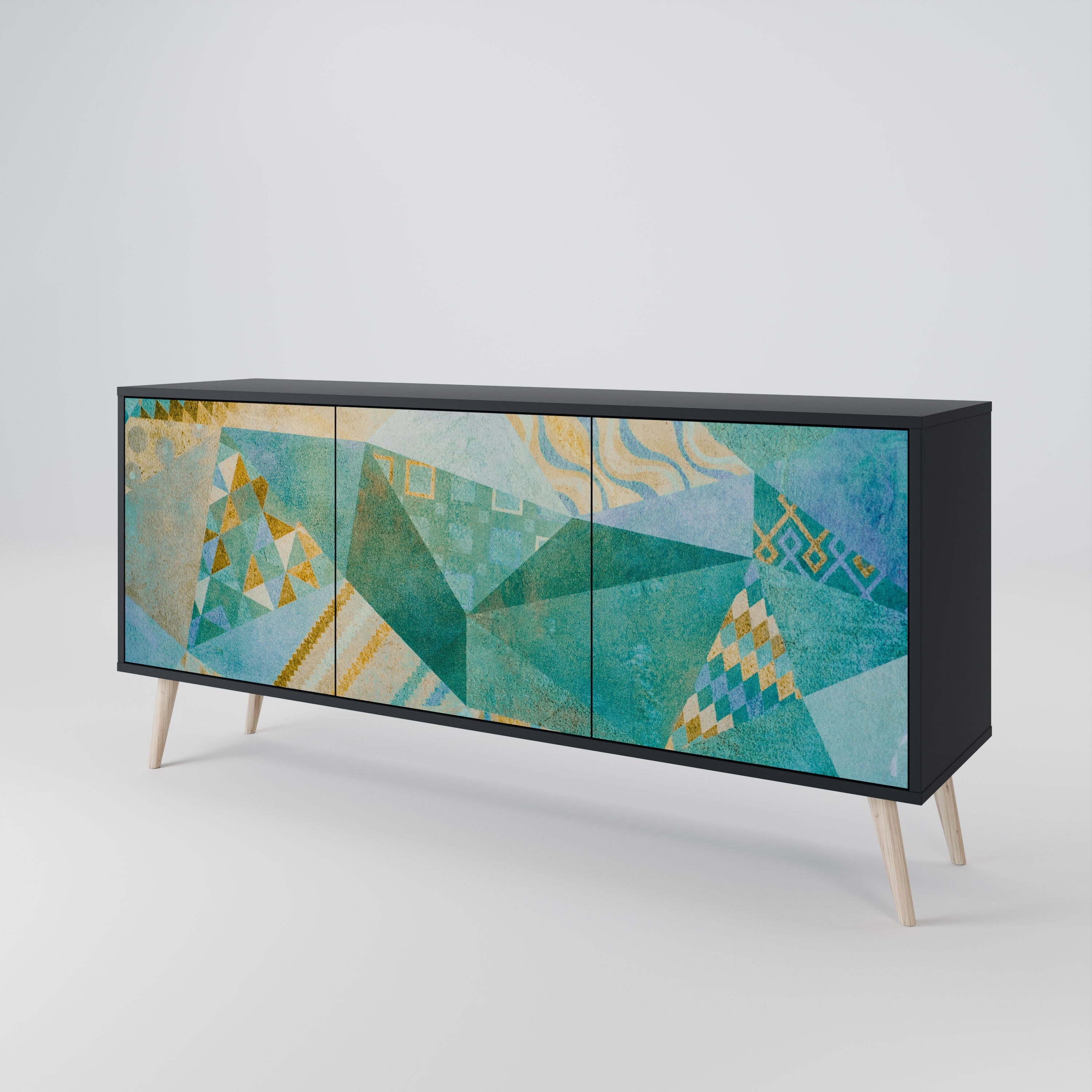 SPECTRUM SPLENDOR 3-türiges Sideboard in Schwarz
