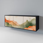 WATERCOLOUR PEAKS Sideboard mit 3 Türen in Schwarz