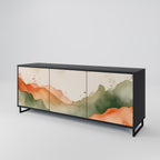 WATERCOLOUR PEAKS Sideboard mit 3 Türen in Schwarz