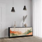 WATERCOLOUR PEAKS Sideboard mit 3 Türen in Schwarz