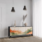 WATERCOLOUR PEAKS Sideboard mit 3 Türen in Schwarz