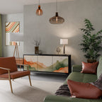 WATERCOLOUR PEAKS Sideboard mit 3 Türen in Schwarz