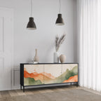 WATERCOLOUR PEAKS Sideboard mit 3 Türen in Schwarz