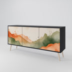 WATERCOLOUR PEAKS Sideboard mit 3 Türen in Schwarz