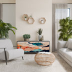 ABSTRACT LANDSCAPE Sideboard mit 3 Türen in Schwarz