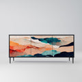 ABSTRACT LANDSCAPE Sideboard mit 3 Türen in Schwarz