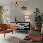 ABSTRACT LANDSCAPE Sideboard mit 3 Türen in Schwarz