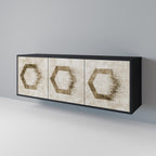 HEXAGONAL SHAPES Sideboard mit 3 Türen in Schwarz