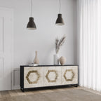 HEXAGONAL SHAPES Sideboard mit 3 Türen in Schwarz