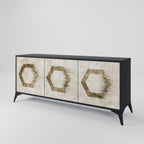 HEXAGONAL SHAPES Sideboard mit 3 Türen in Schwarz