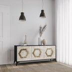 HEXAGONAL SHAPES Sideboard mit 3 Türen in Schwarz