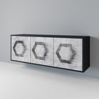 HEXAGONAL FIGURES Sideboard mit 3 Türen in Schwarz