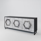 HEXAGONAL FIGURES Sideboard mit 3 Türen in Schwarz