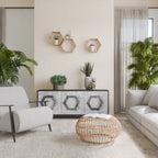 HEXAGONAL FIGURES Sideboard mit 3 Türen in Schwarz