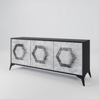 HEXAGONAL FIGURES Sideboard mit 3 Türen in Schwarz