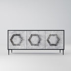 HEXAGONAL FIGURES Sideboard mit 3 Türen in Schwarz