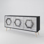 HEXAGONAL FIGURES Sideboard mit 3 Türen in Schwarz