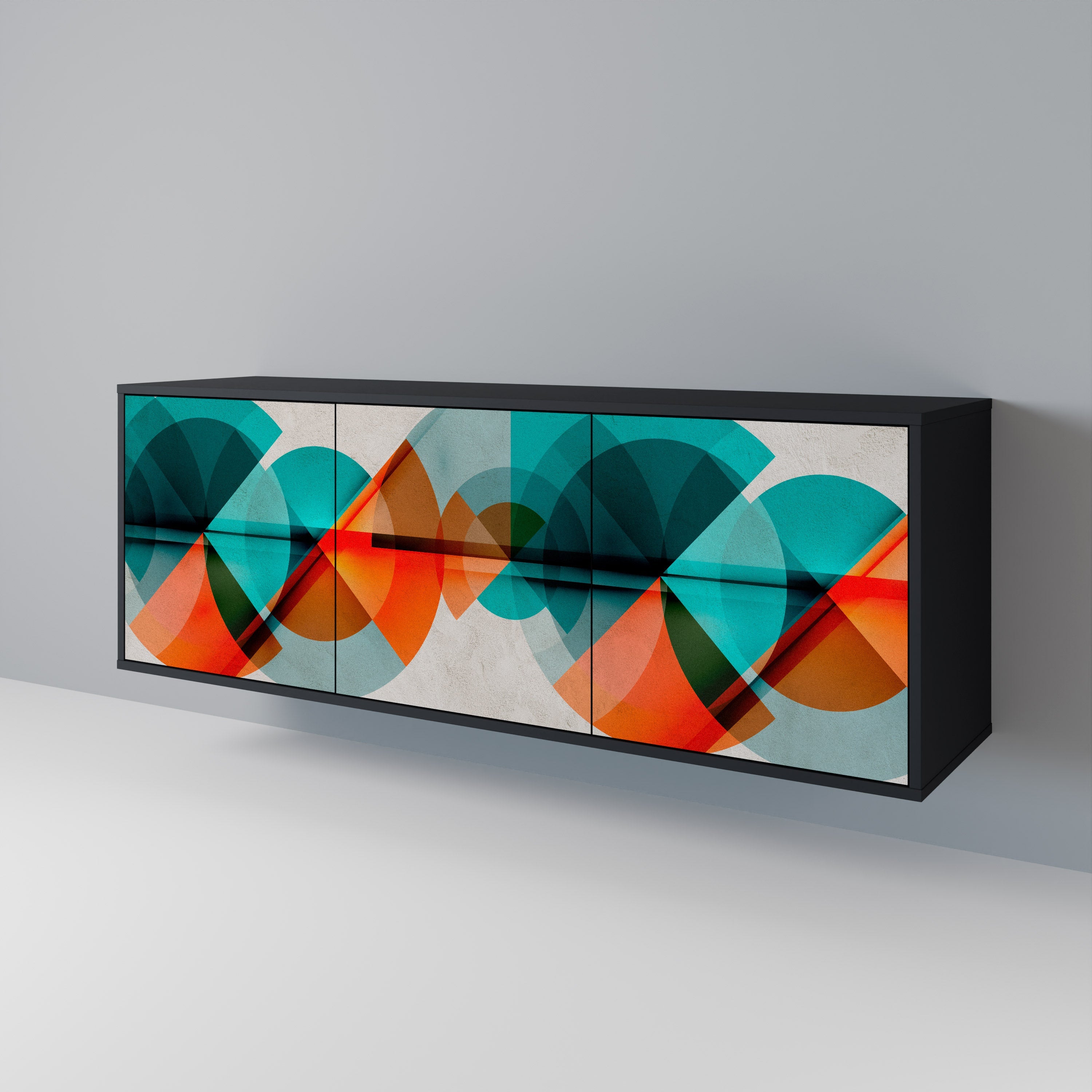 CIRCULAR RHAPSODY Sideboard mit 3 Türen in Schwarz