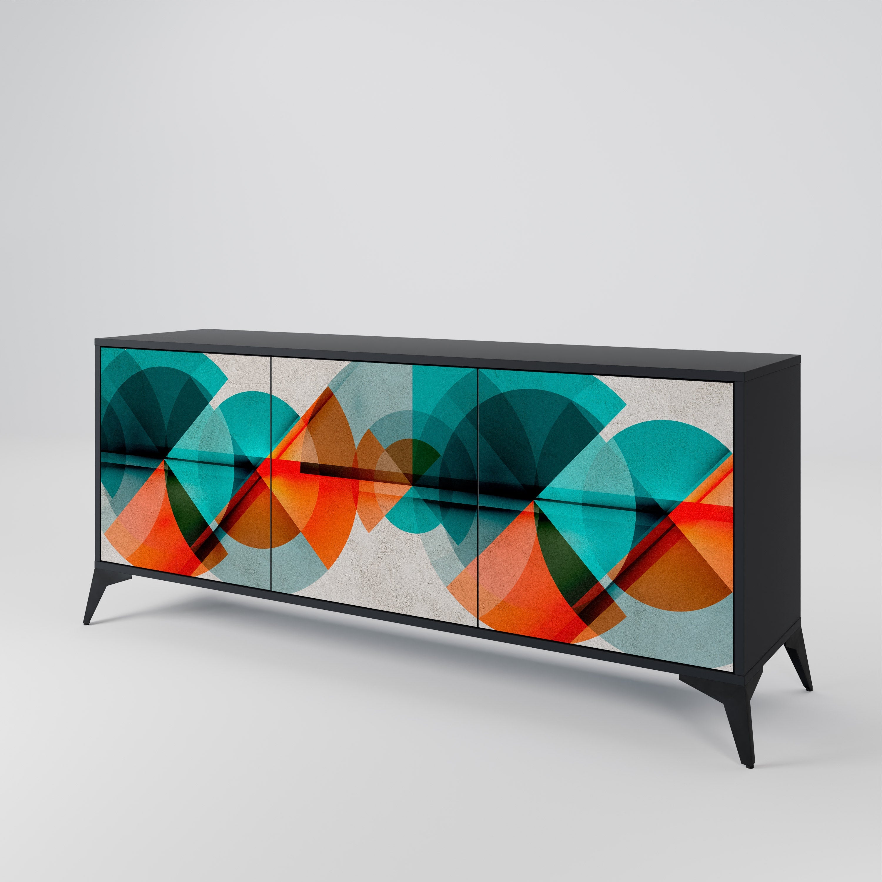CIRCULAR RHAPSODY Sideboard mit 3 Türen in Schwarz