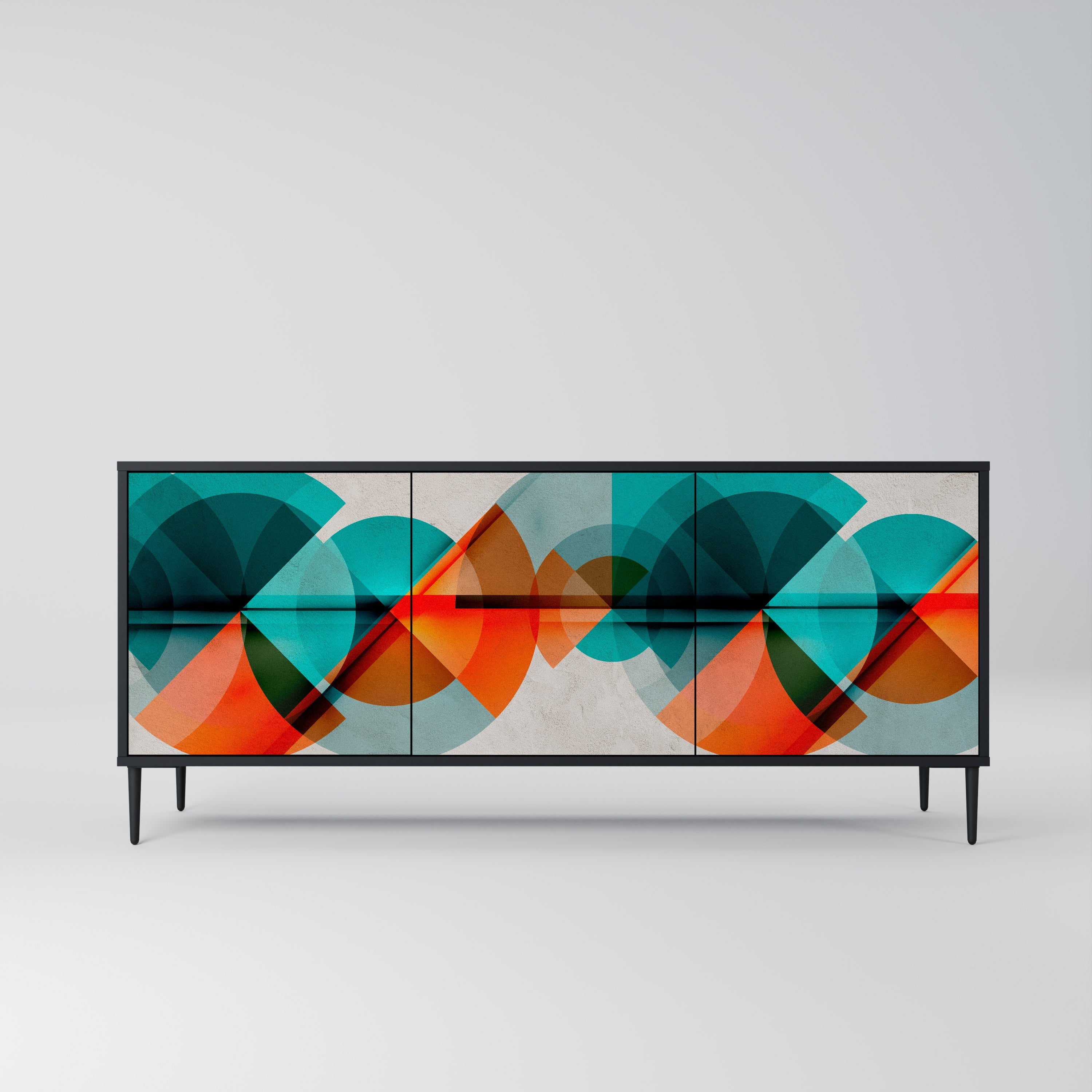 CIRCULAR RHAPSODY Sideboard mit 3 Türen in Schwarz