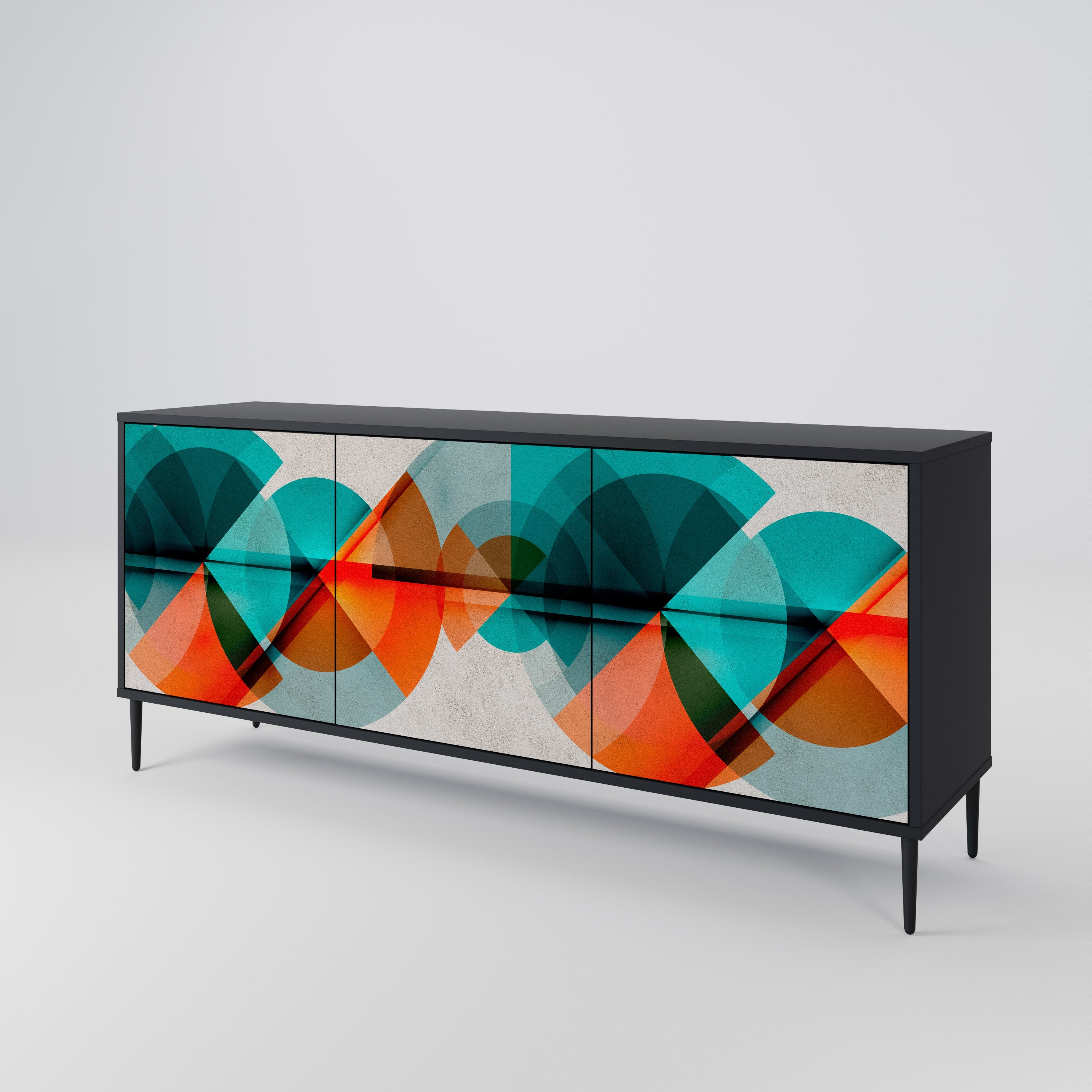 CIRCULAR RHAPSODY Sideboard mit 3 Türen in Schwarz