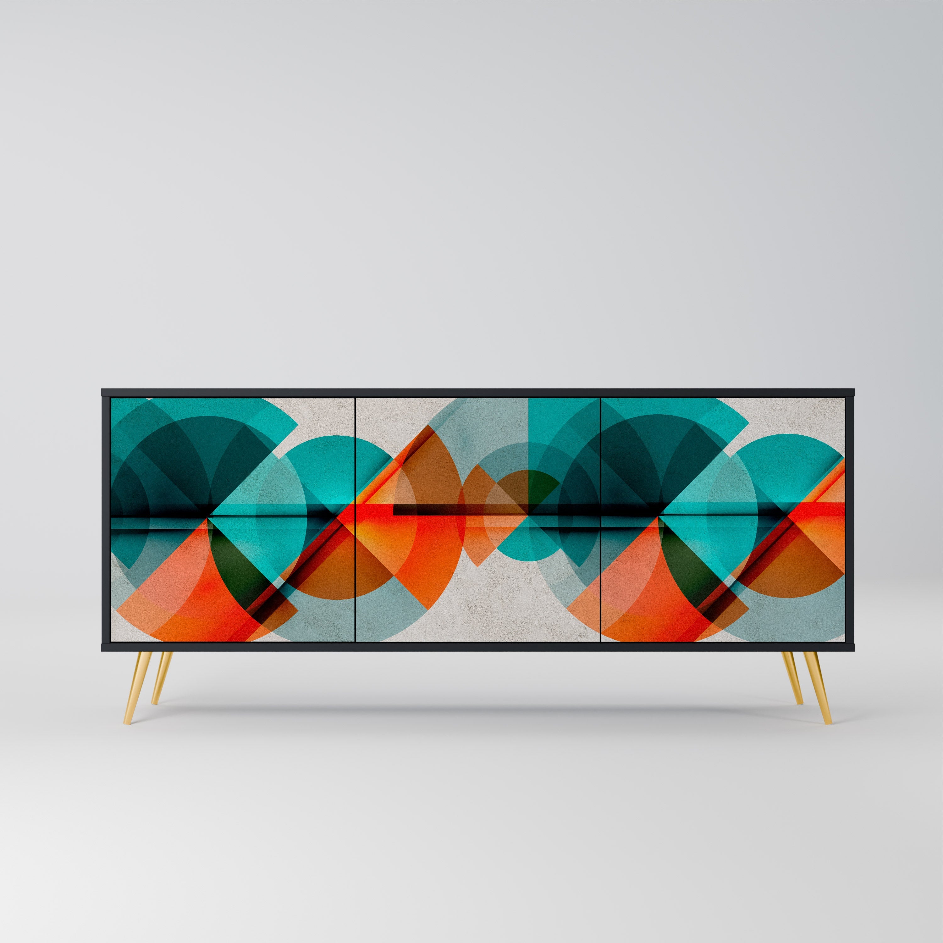 CIRCULAR RHAPSODY Sideboard mit 3 Türen in Schwarz