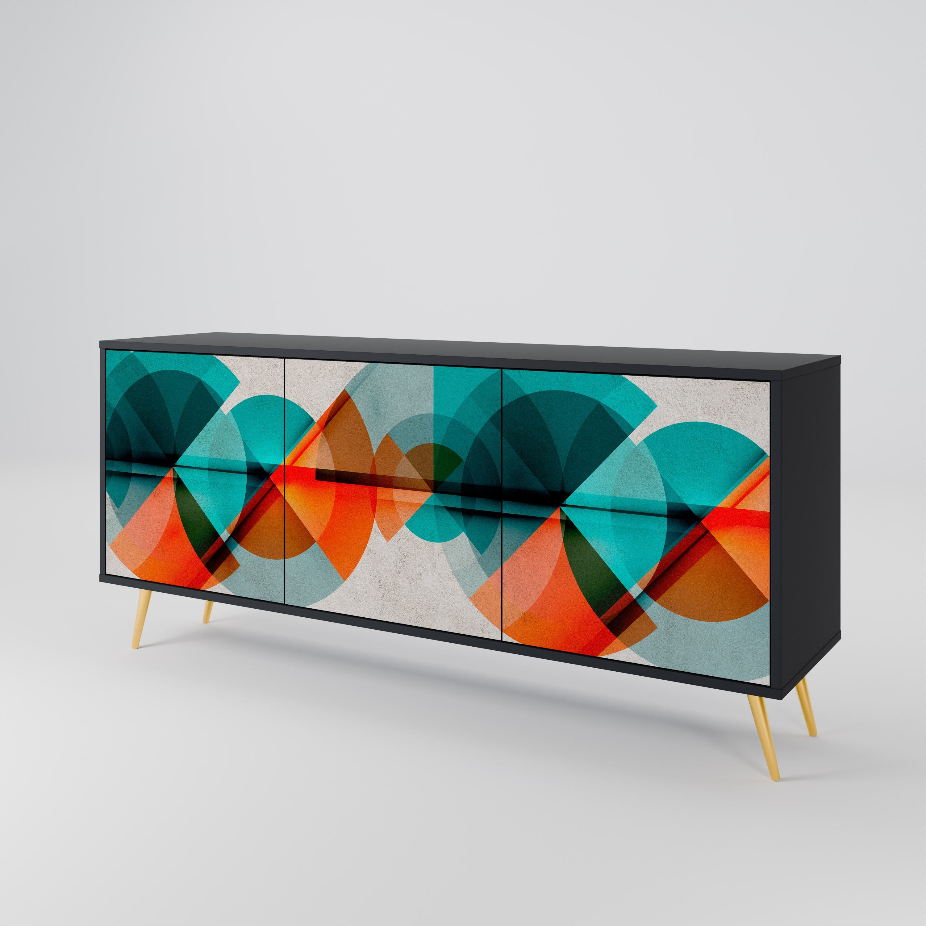 CIRCULAR RHAPSODY Sideboard mit 3 Türen in Schwarz