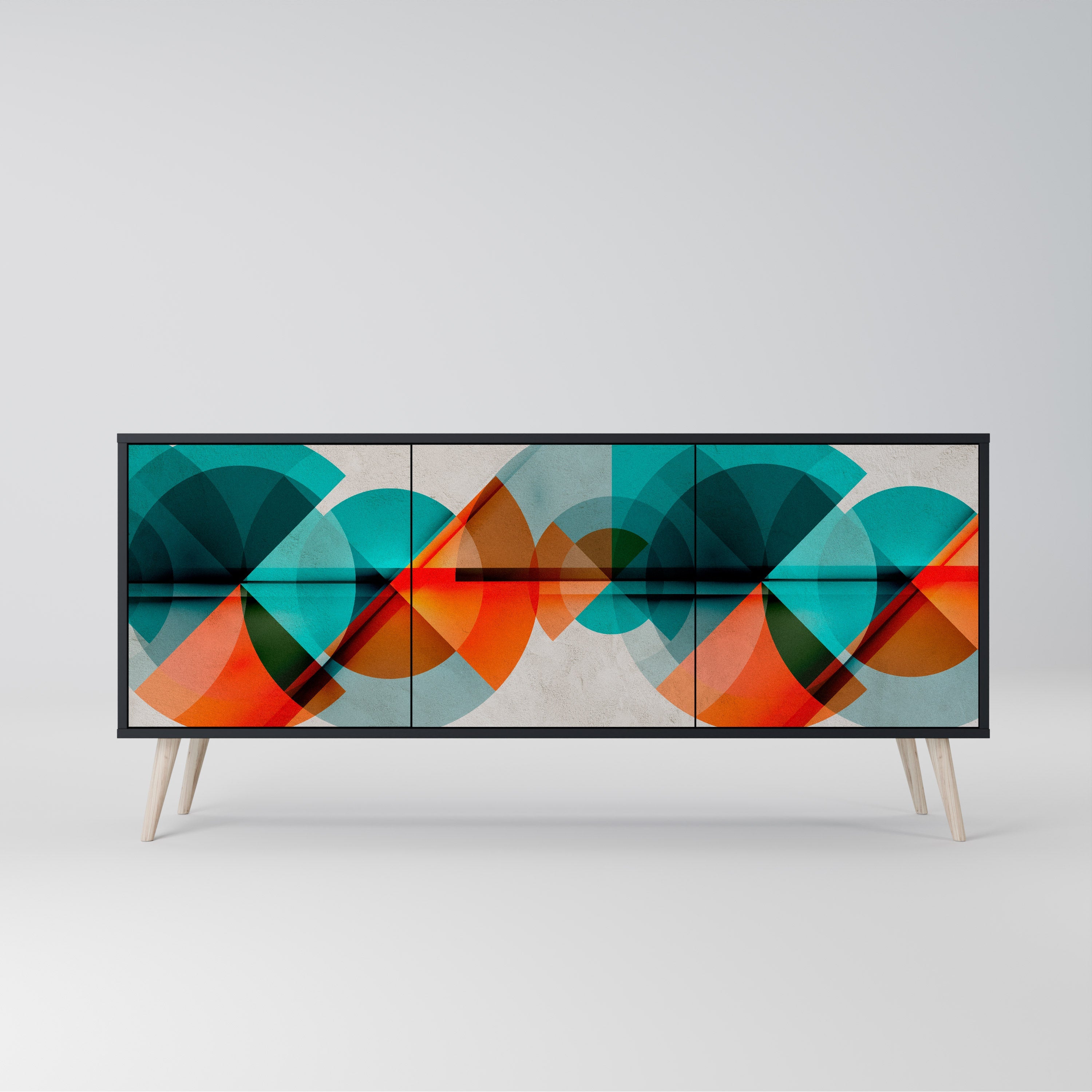 CIRCULAR RHAPSODY Sideboard mit 3 Türen in Schwarz