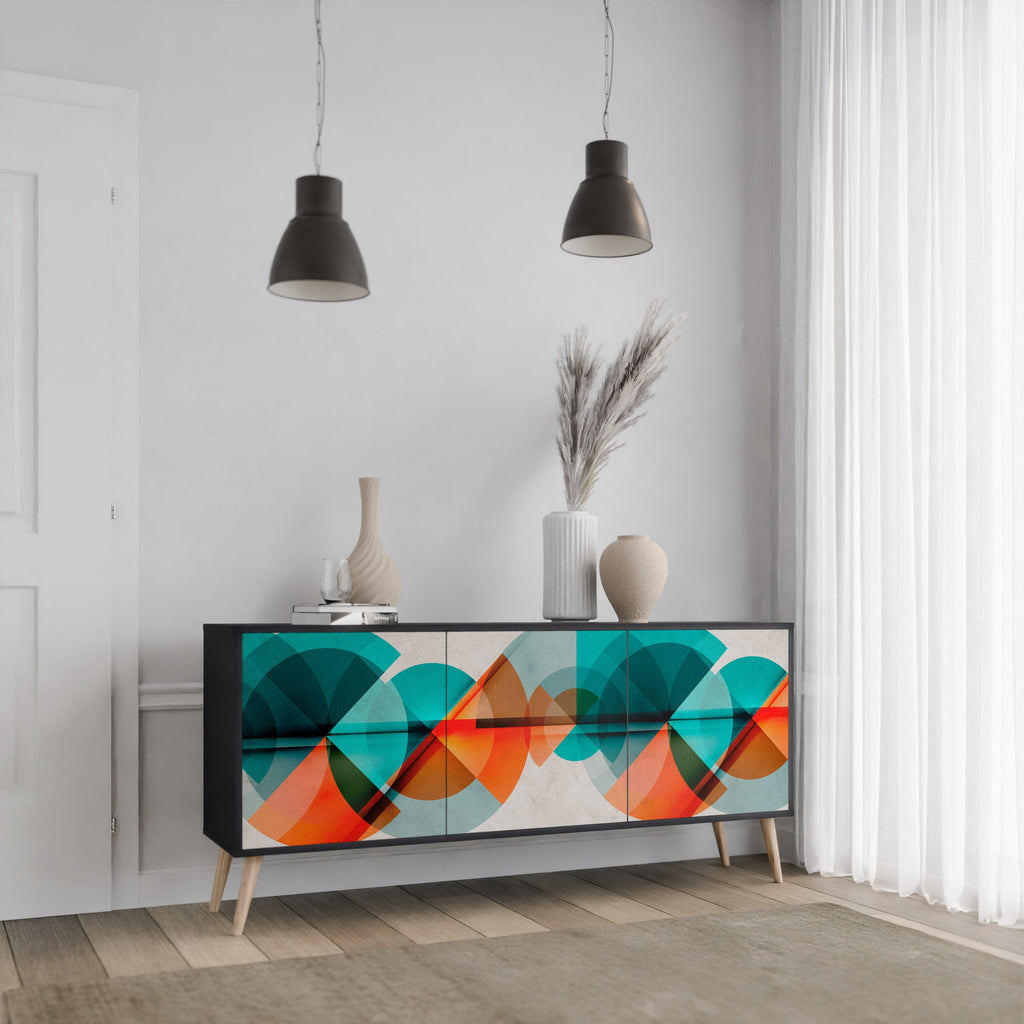 CIRCULAR RHAPSODY Sideboard mit 3 Türen in Schwarz