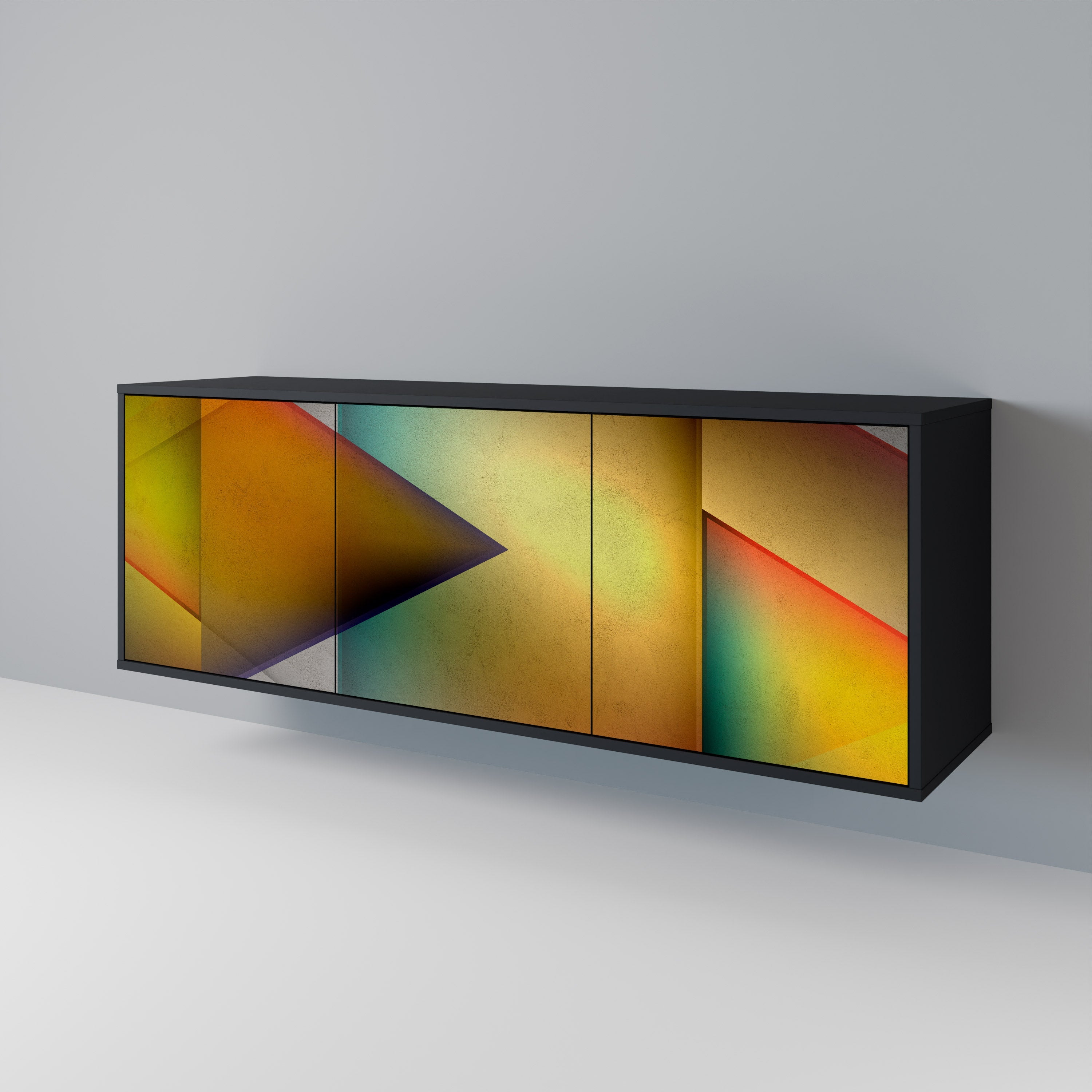 PIERCING SHARPNESS 3-türiges Sideboard in Schwarz