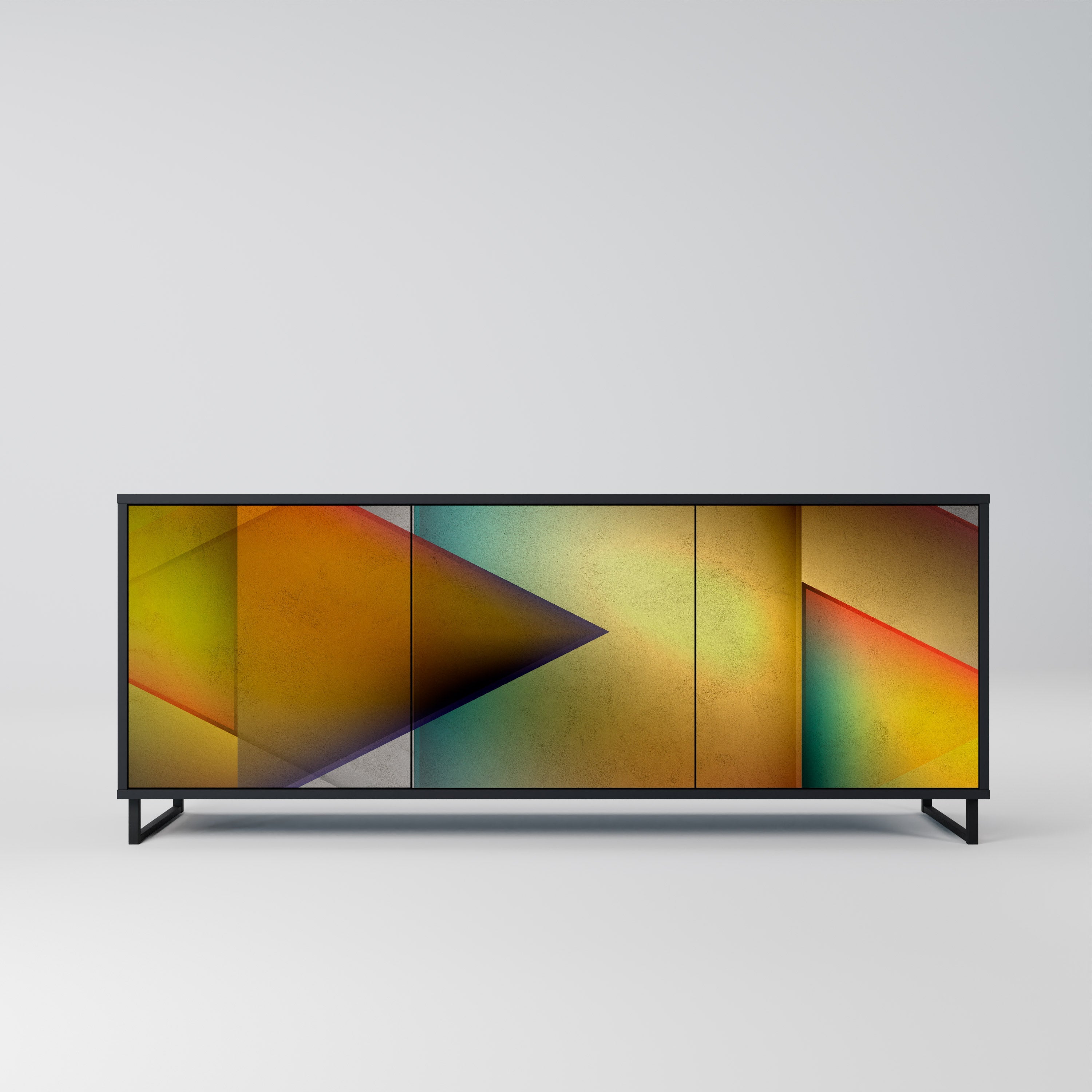PIERCING SHARPNESS 3-türiges Sideboard in Schwarz