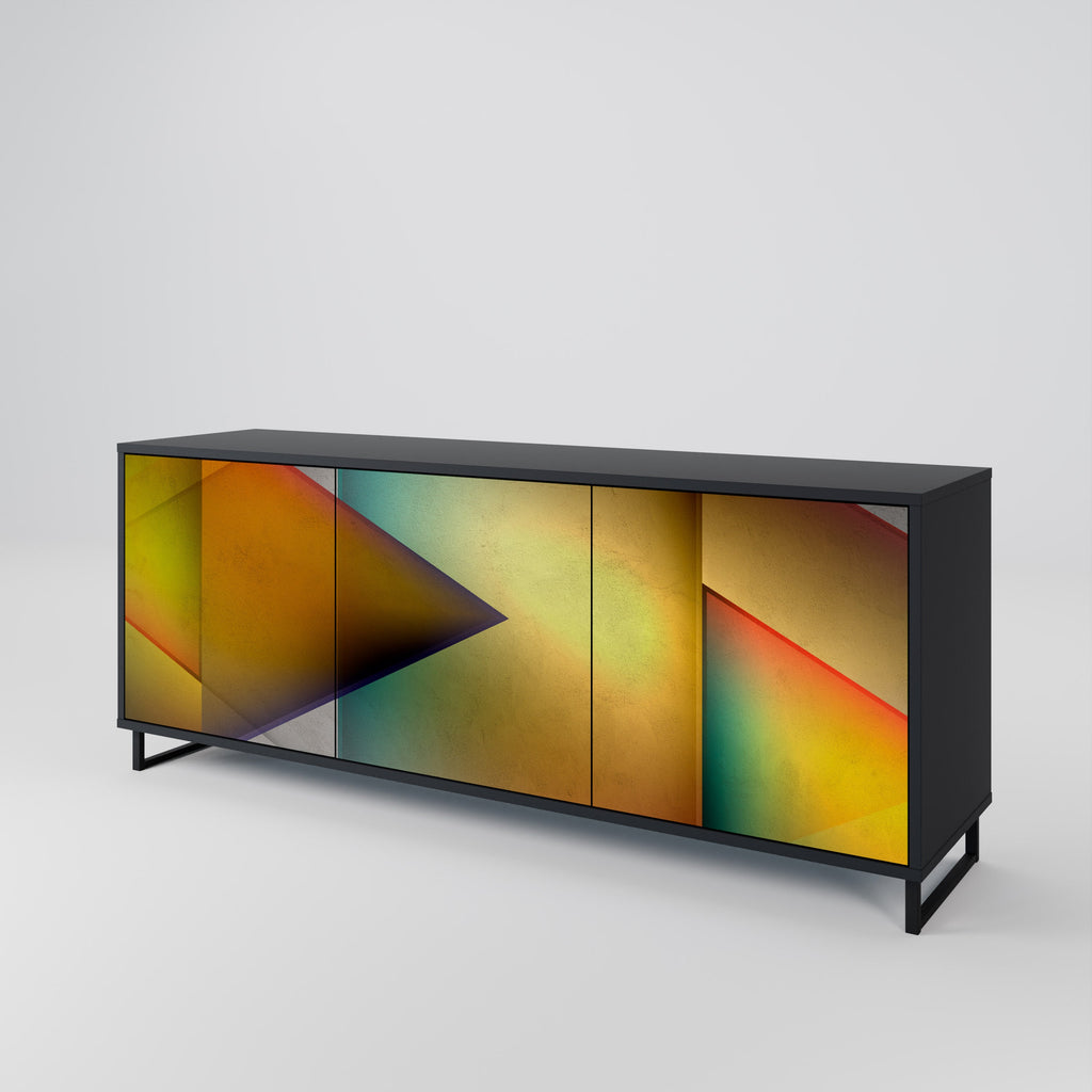 PIERCING SHARPNESS 3-türiges Sideboard in Schwarz