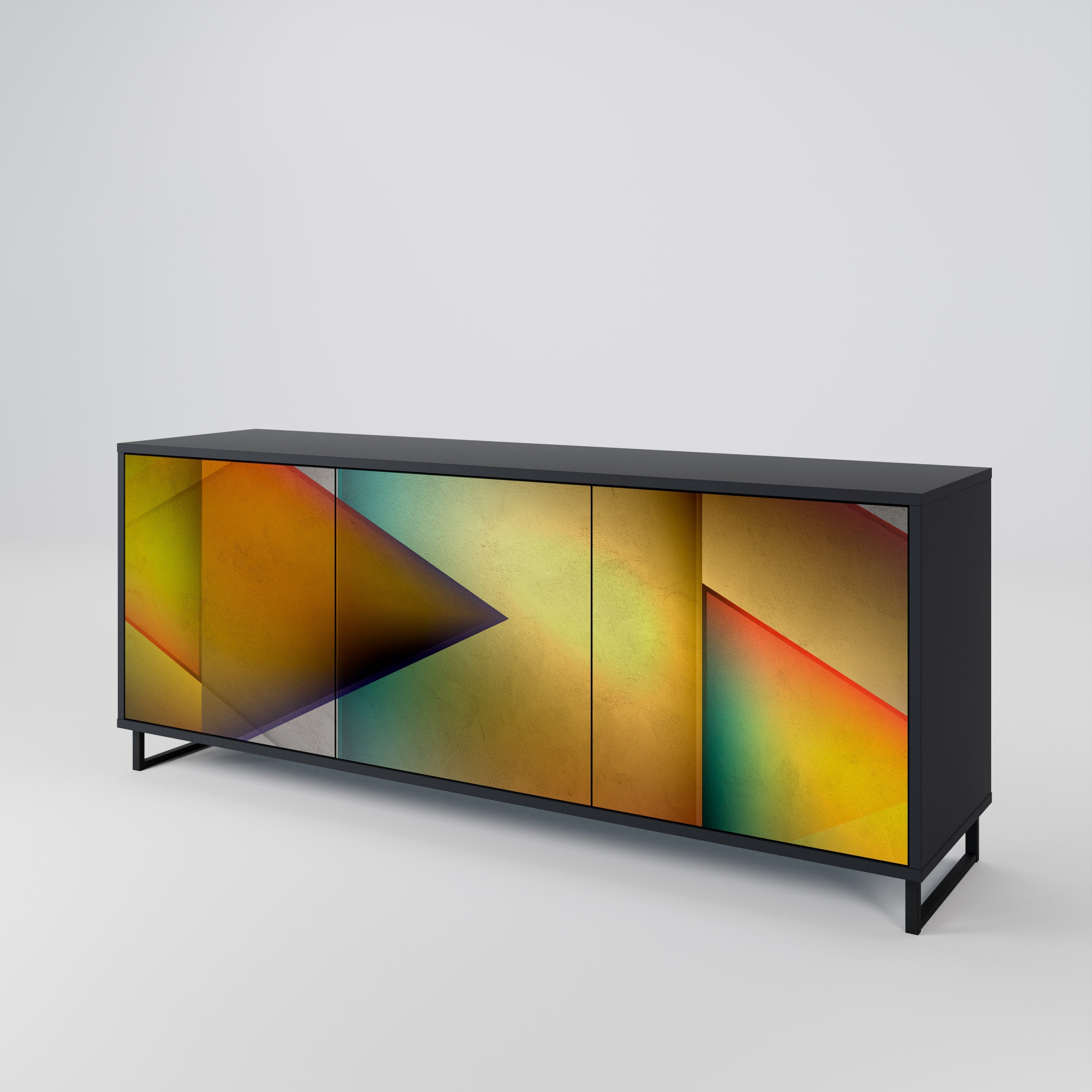 PIERCING SHARPNESS 3-türiges Sideboard in Schwarz