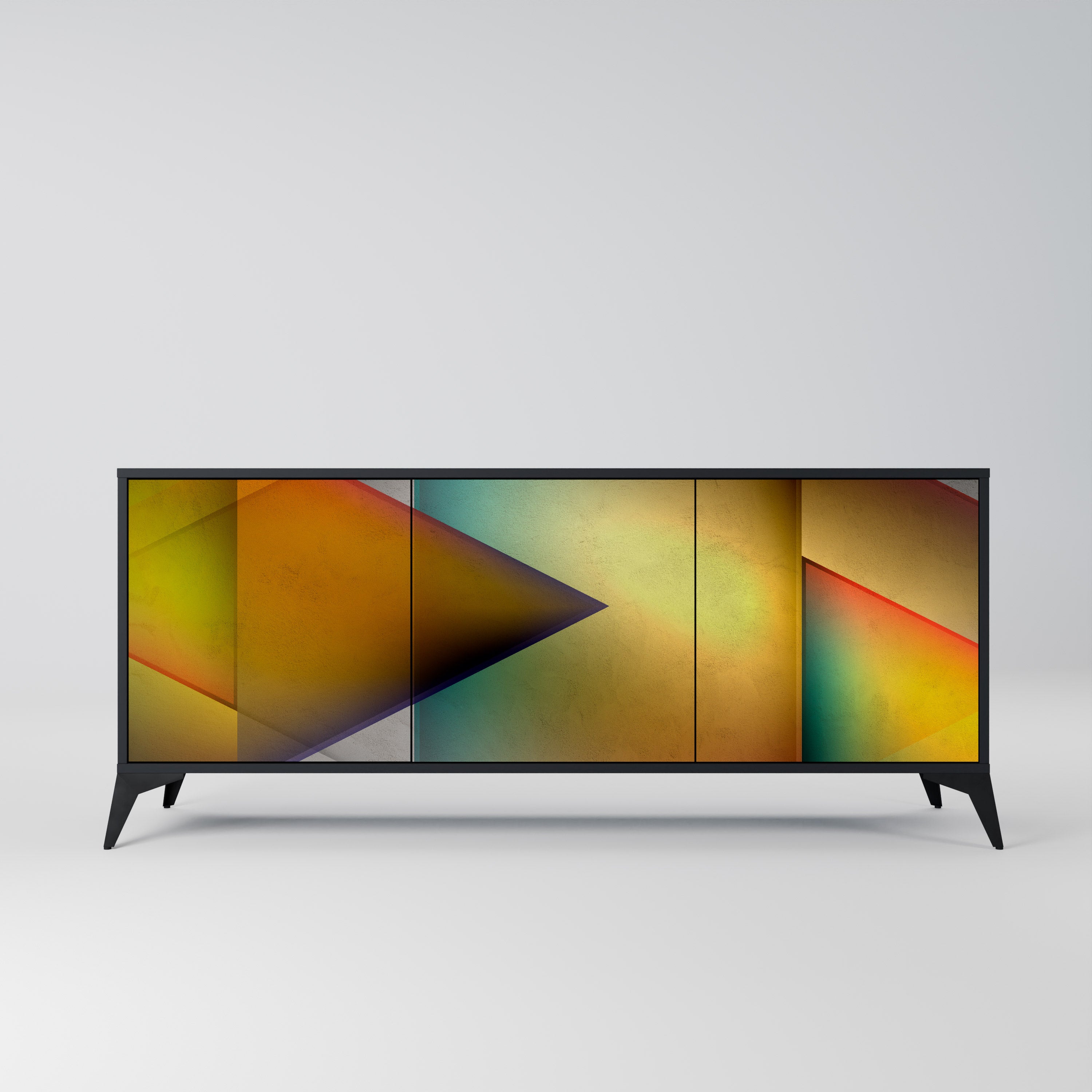 PIERCING SHARPNESS 3-türiges Sideboard in Schwarz