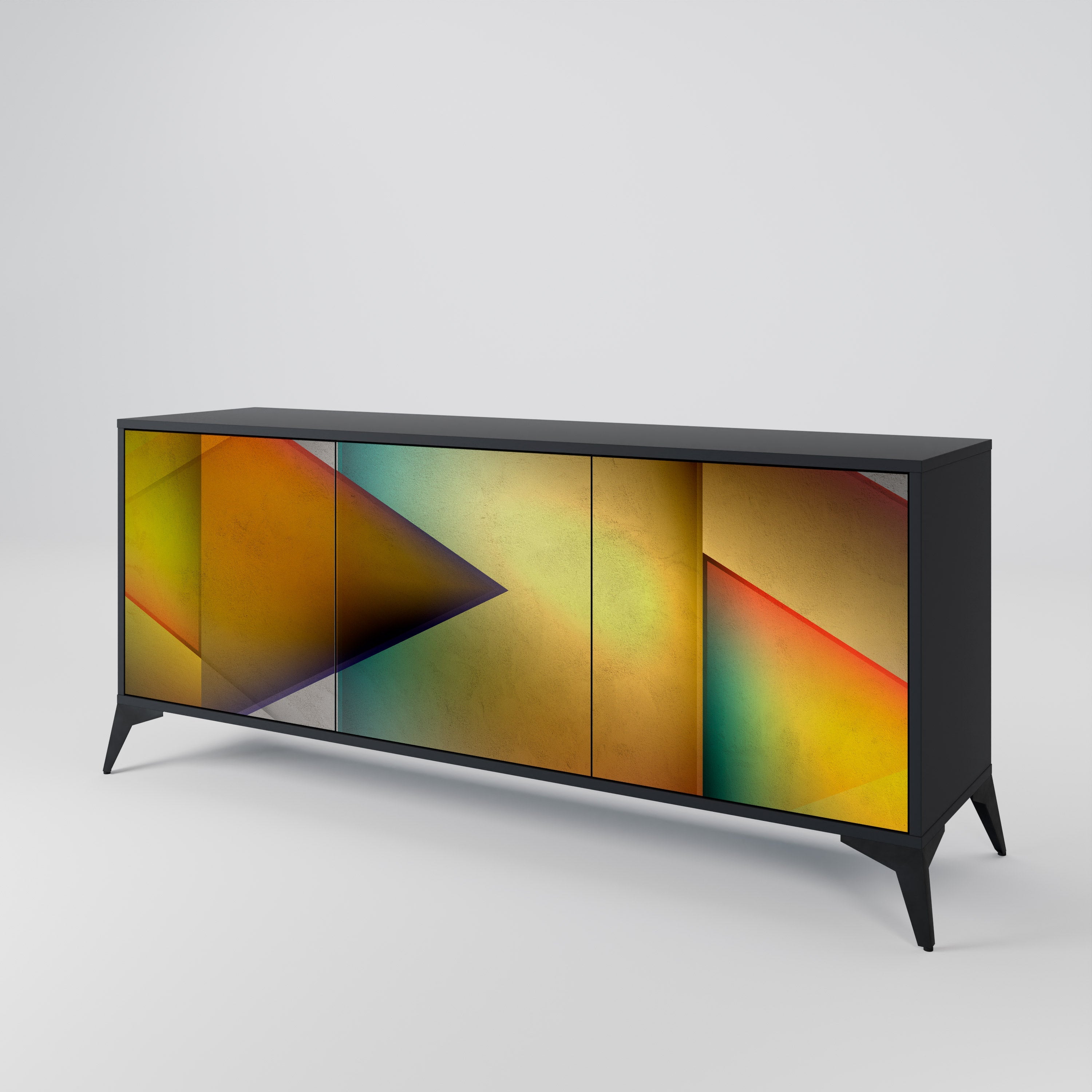 PIERCING SHARPNESS 3-türiges Sideboard in Schwarz
