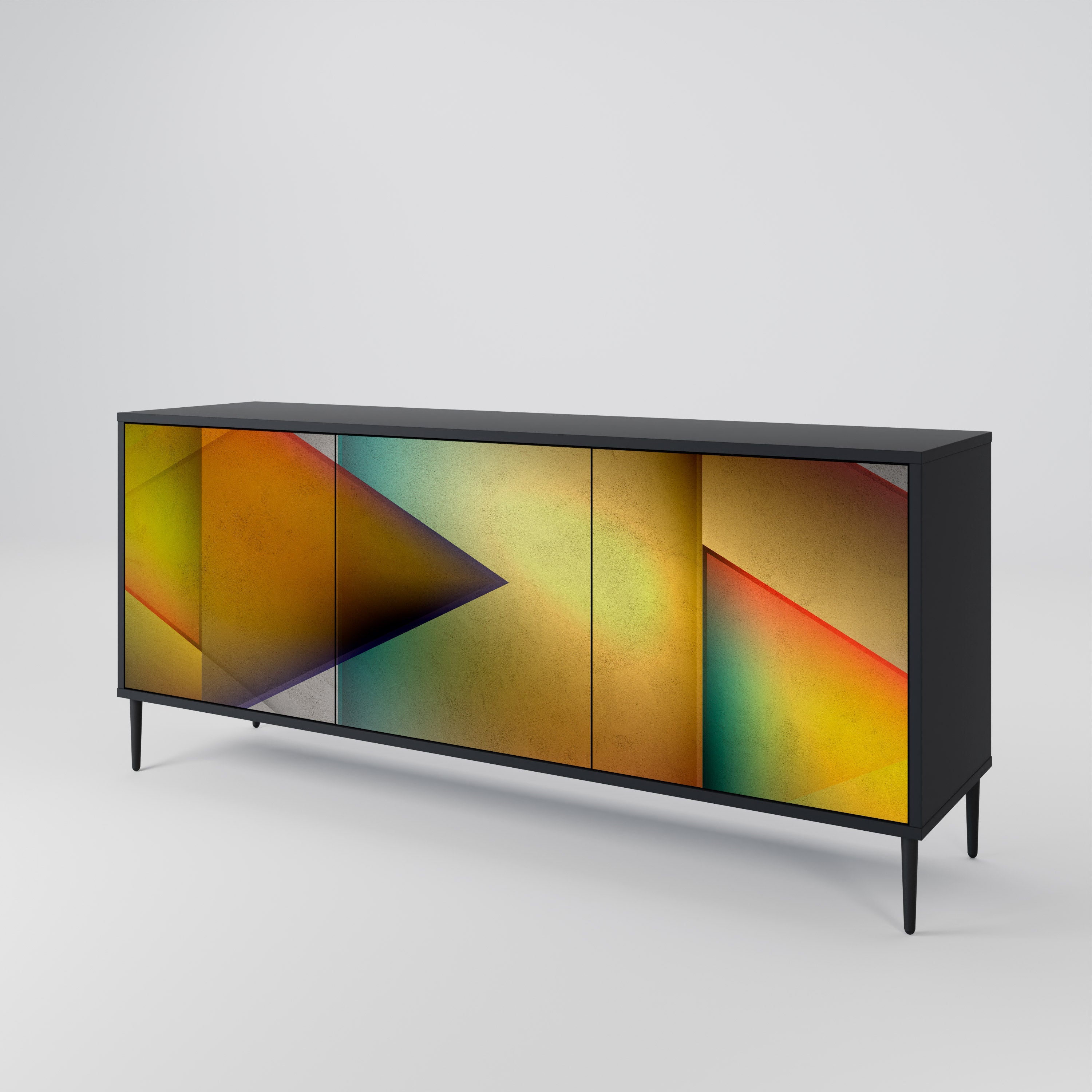 PIERCING SHARPNESS 3-türiges Sideboard in Schwarz