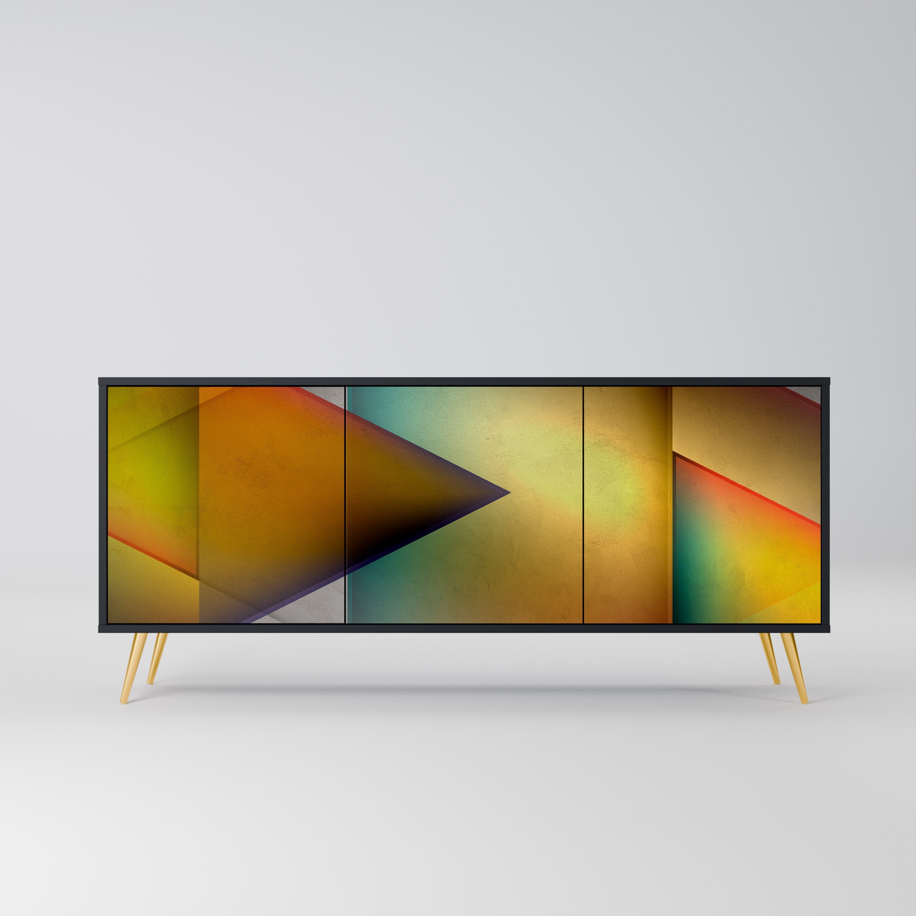 PIERCING SHARPNESS 3-türiges Sideboard in Schwarz