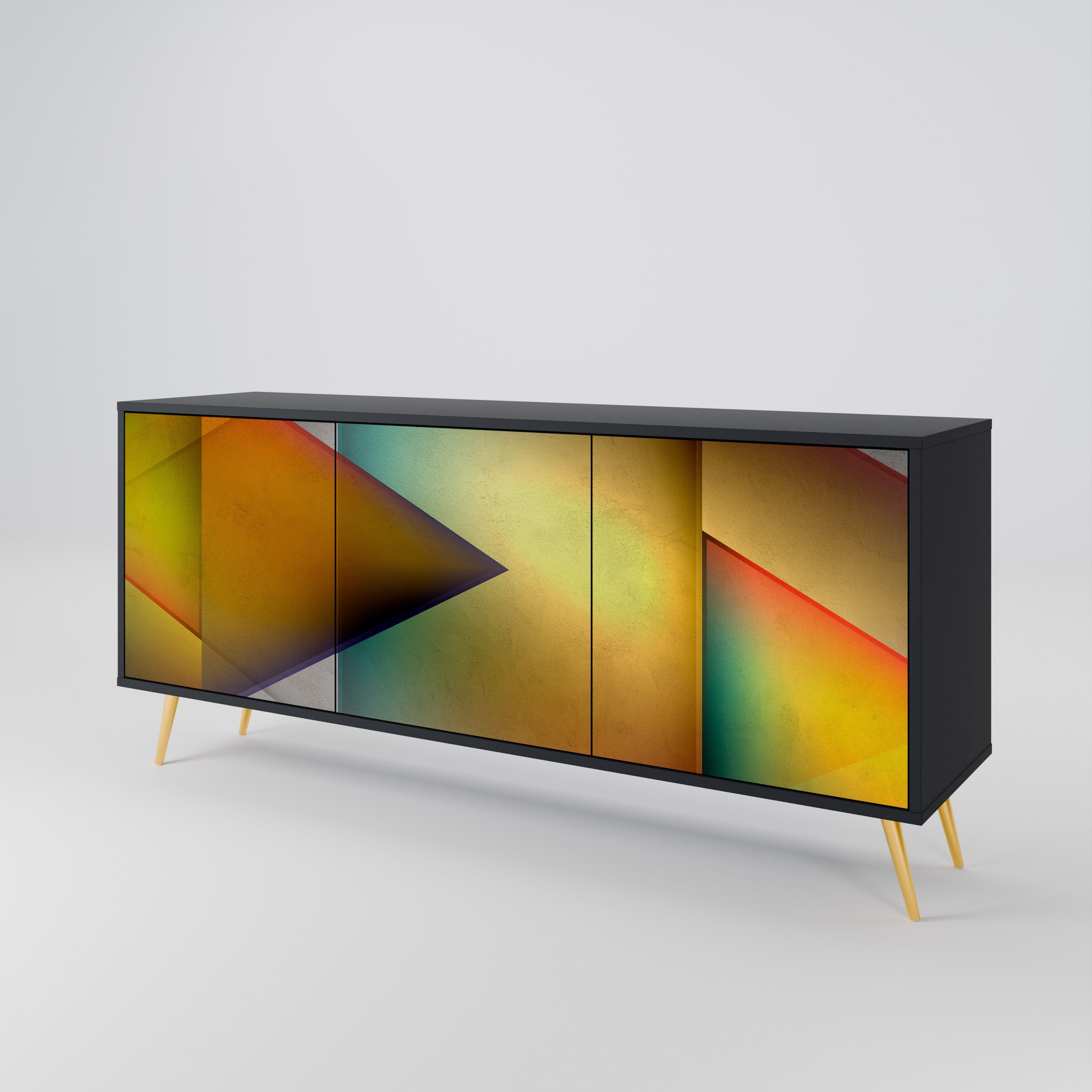 PIERCING SHARPNESS 3-türiges Sideboard in Schwarz
