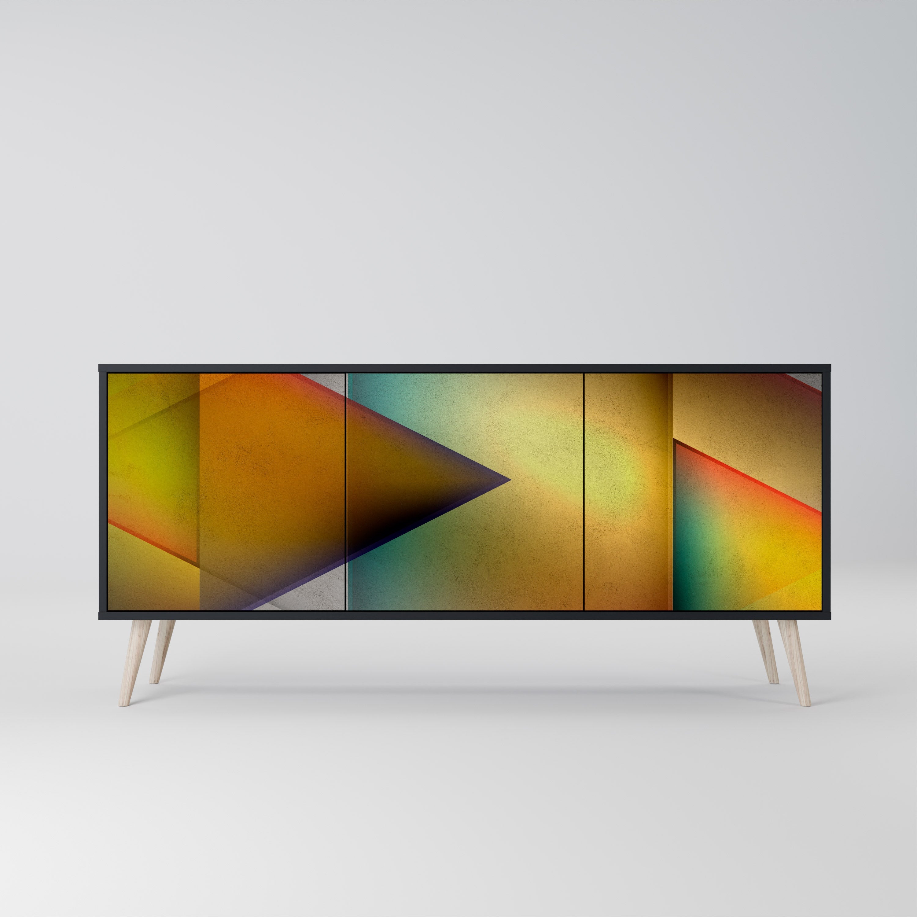 PIERCING SHARPNESS 3-türiges Sideboard in Schwarz