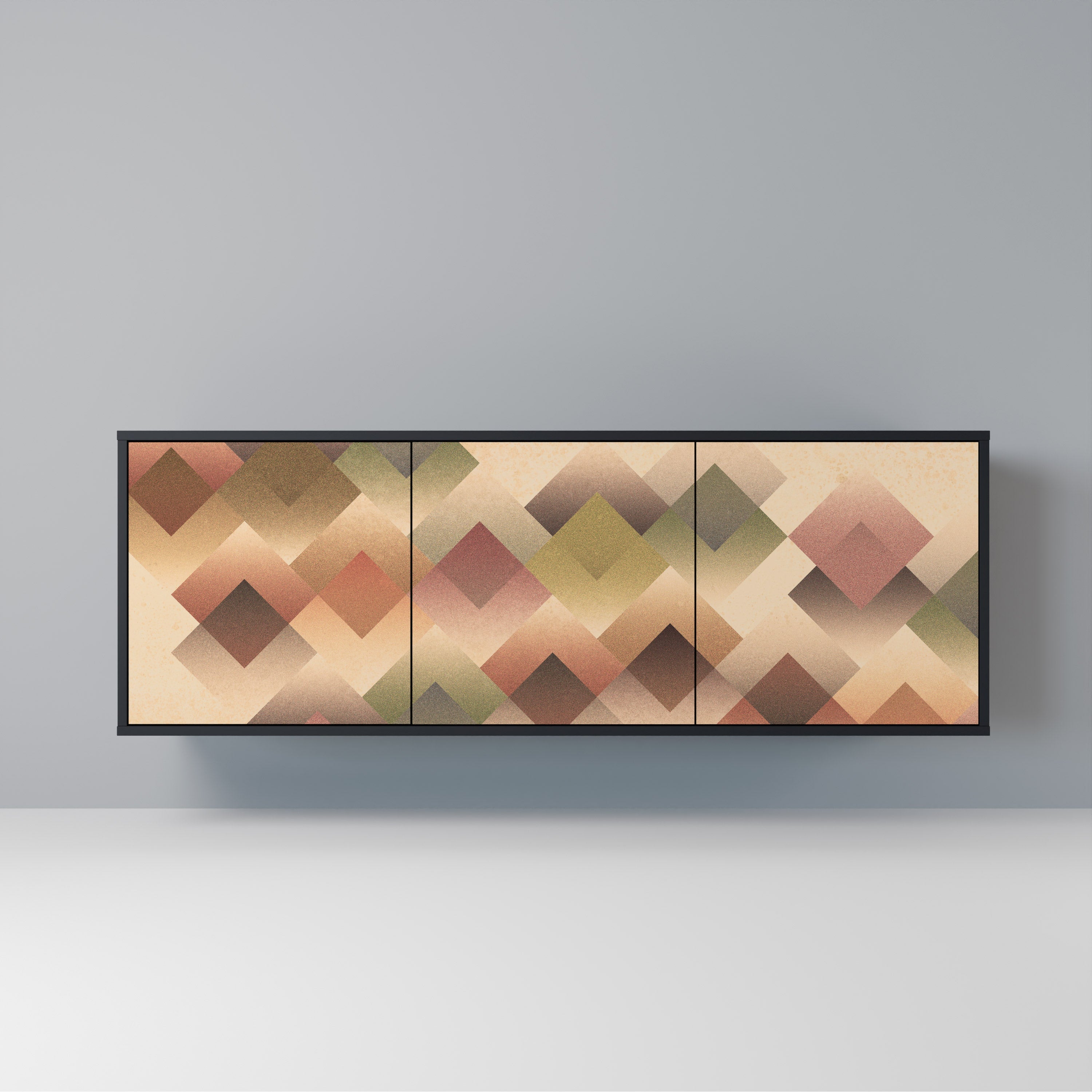 GEOMETRIC FUSION 3-türiges Sideboard in Schwarz