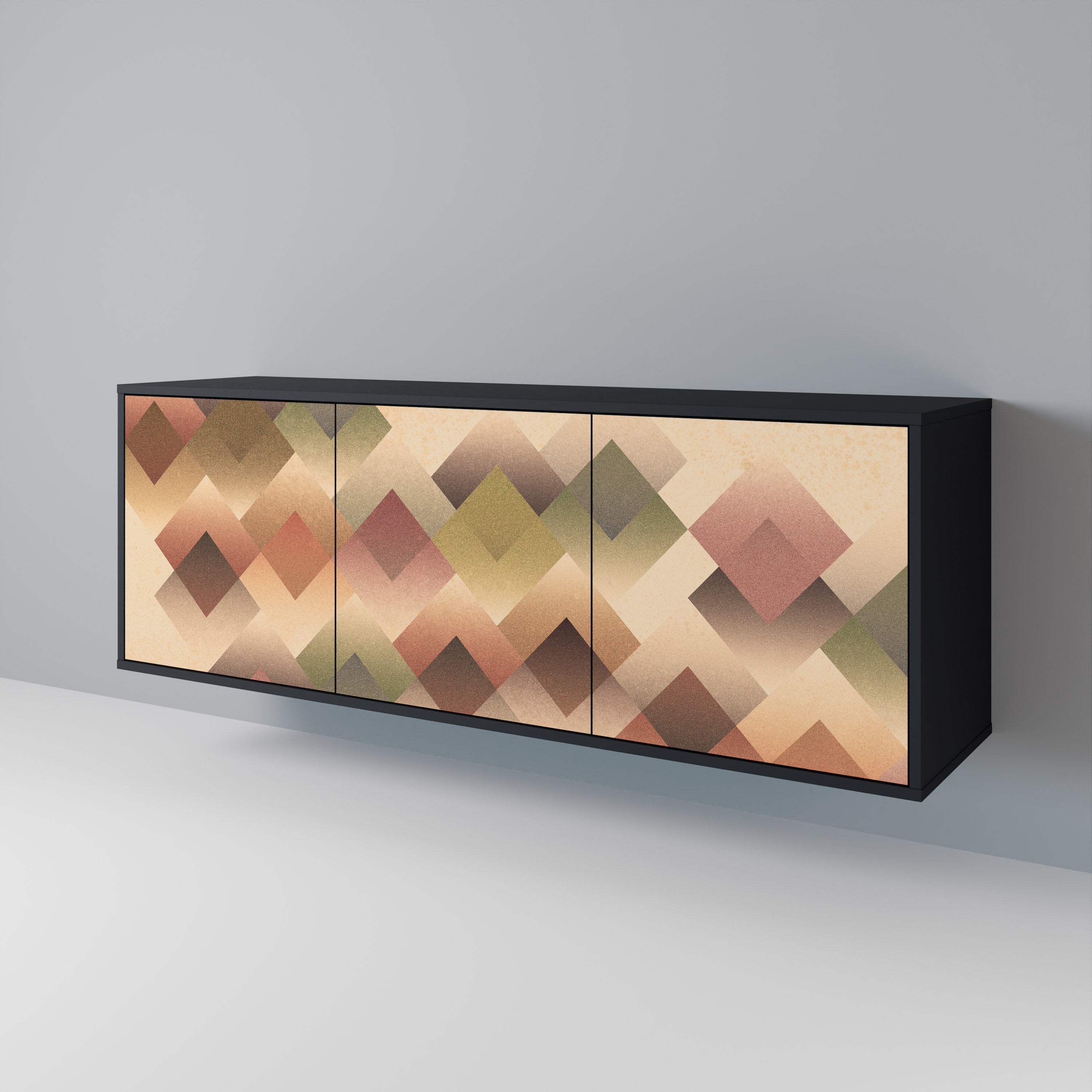 GEOMETRIC FUSION 3-türiges Sideboard in Schwarz