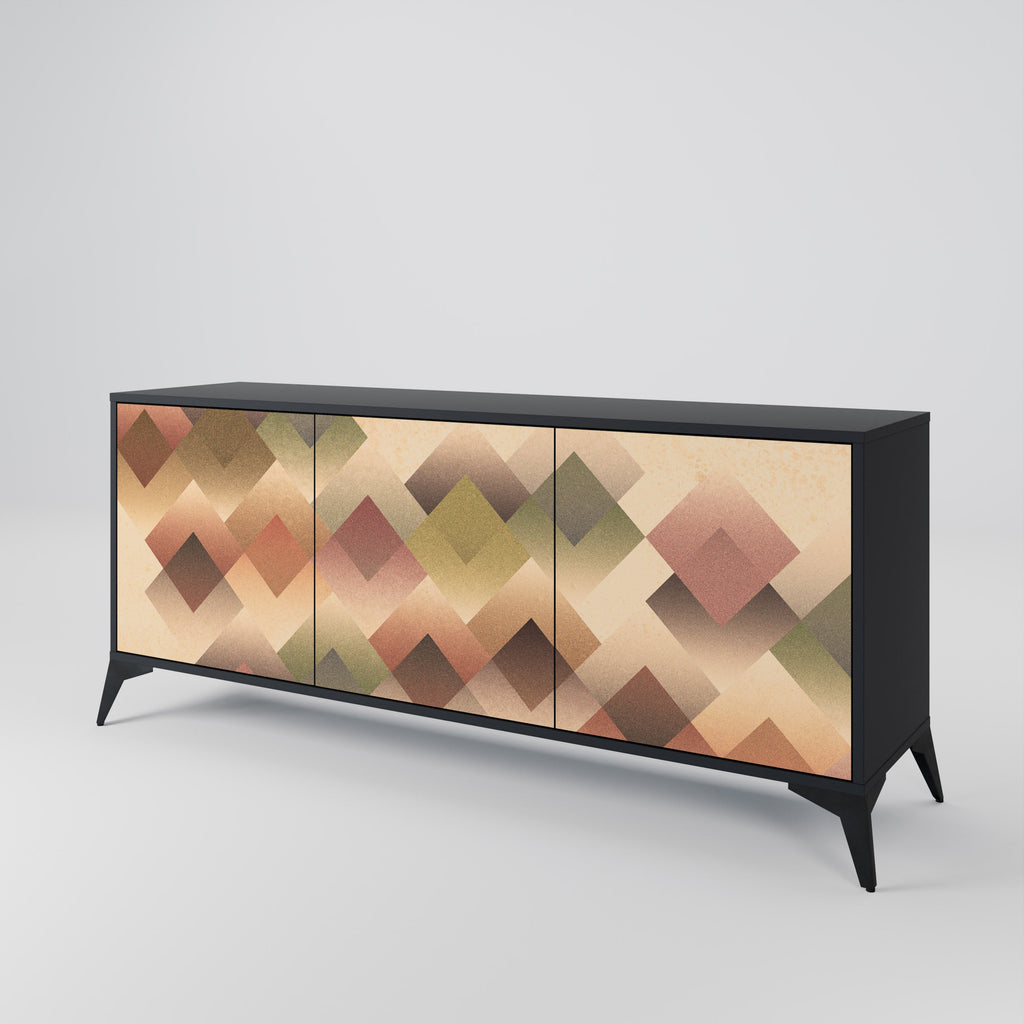 GEOMETRIC FUSION 3-türiges Sideboard in Schwarz