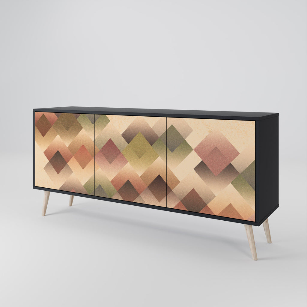 GEOMETRIC FUSION 3-türiges Sideboard in Schwarz