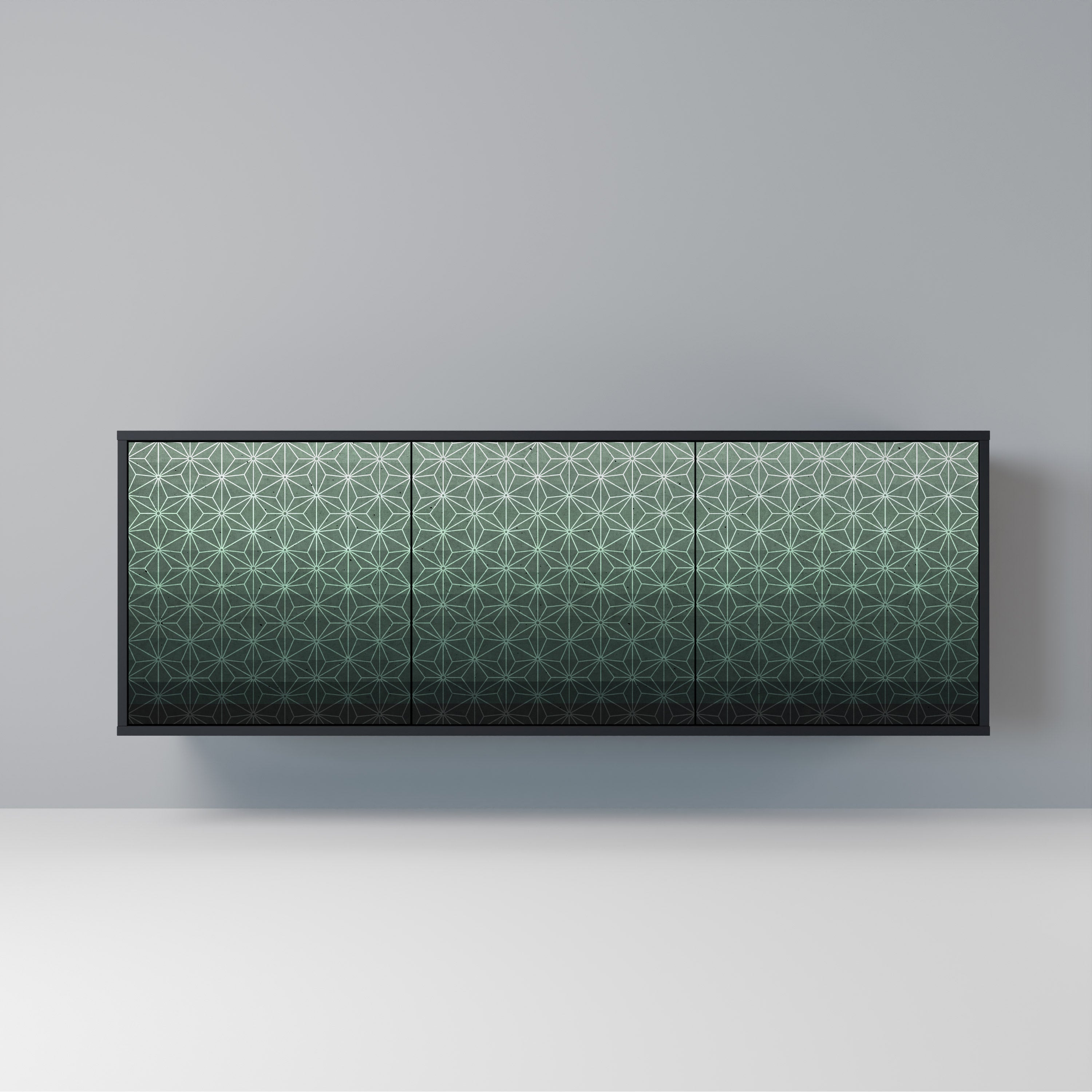 ORNAMENTAL GLIMMER 3-türiges Sideboard in Schwarz