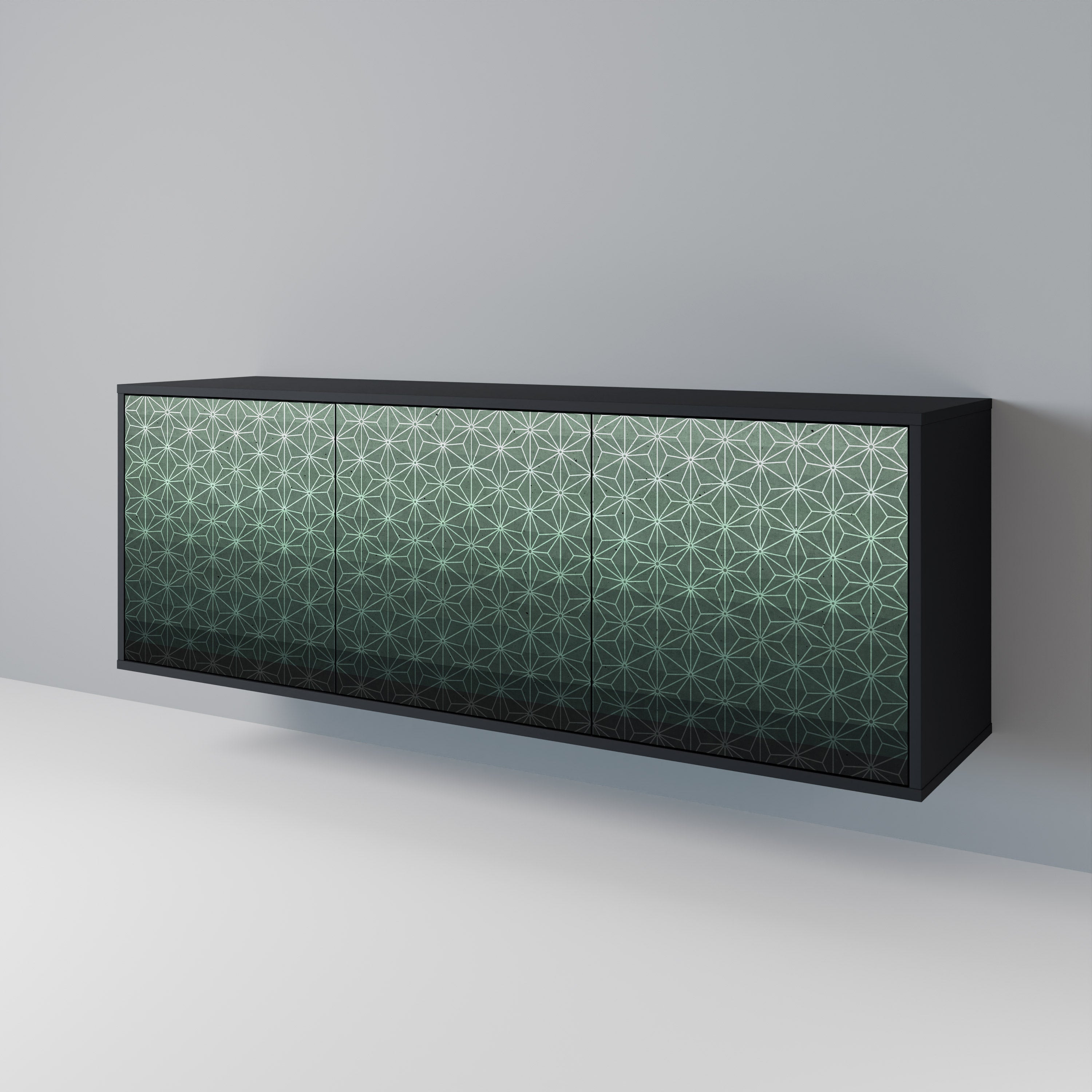 ORNAMENTAL GLIMMER 3-türiges Sideboard in Schwarz