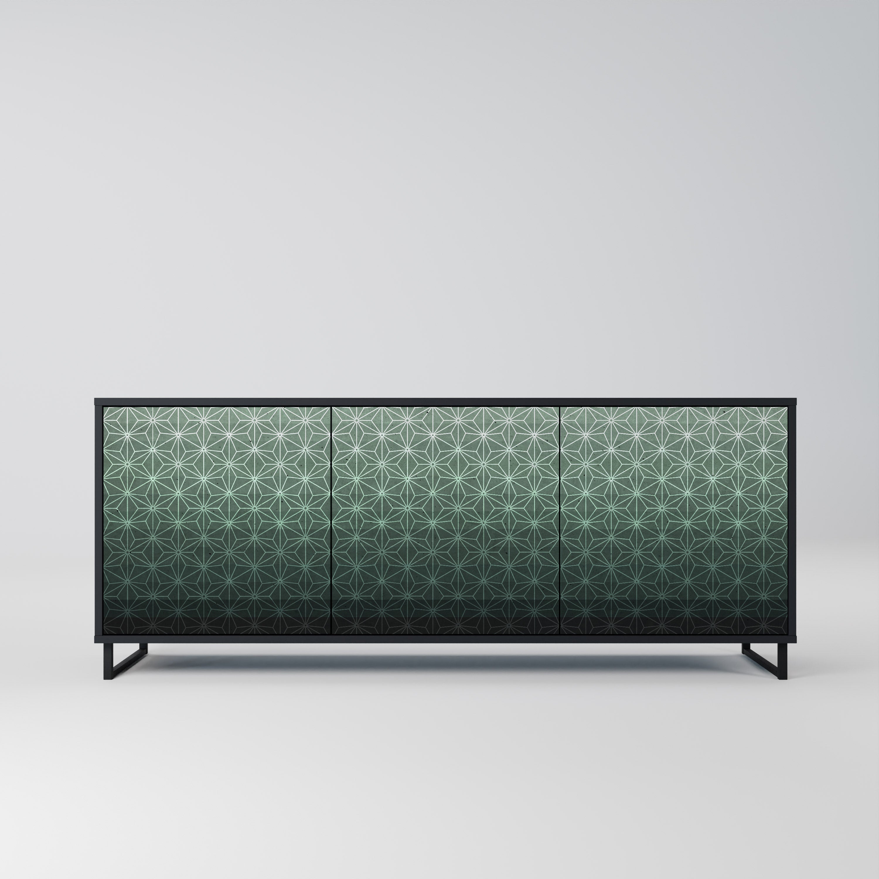 ORNAMENTAL GLIMMER 3-türiges Sideboard in Schwarz