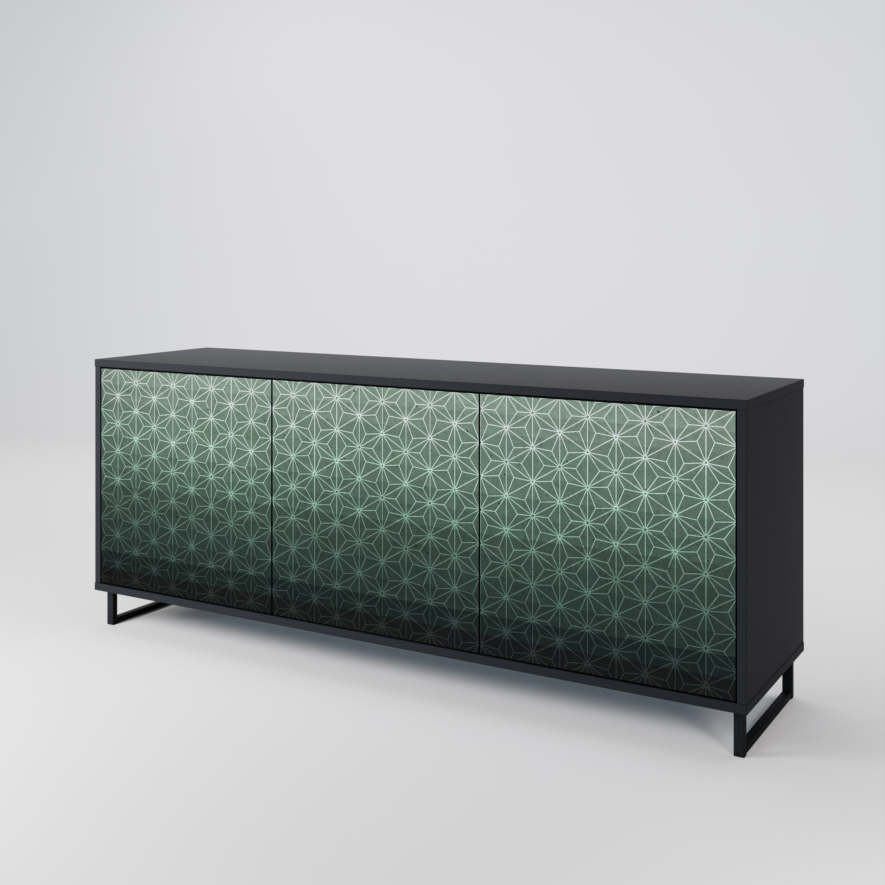 ORNAMENTAL GLIMMER 3-türiges Sideboard in Schwarz