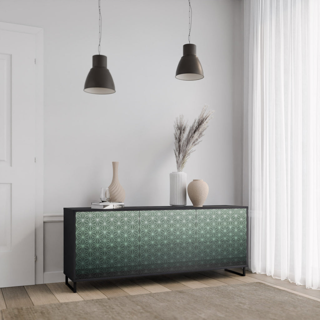 ORNAMENTAL GLIMMER 3-türiges Sideboard in Schwarz